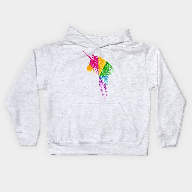 Rainbow Unicorn Kids Hoodie by Peter the T-Shirt Dude